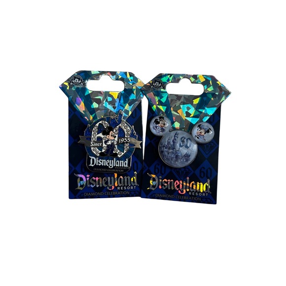 Disney Parks Jewelry - Disney Parks Disneyland 60th Anniversary Diamond Celebration Pin Set Mickey